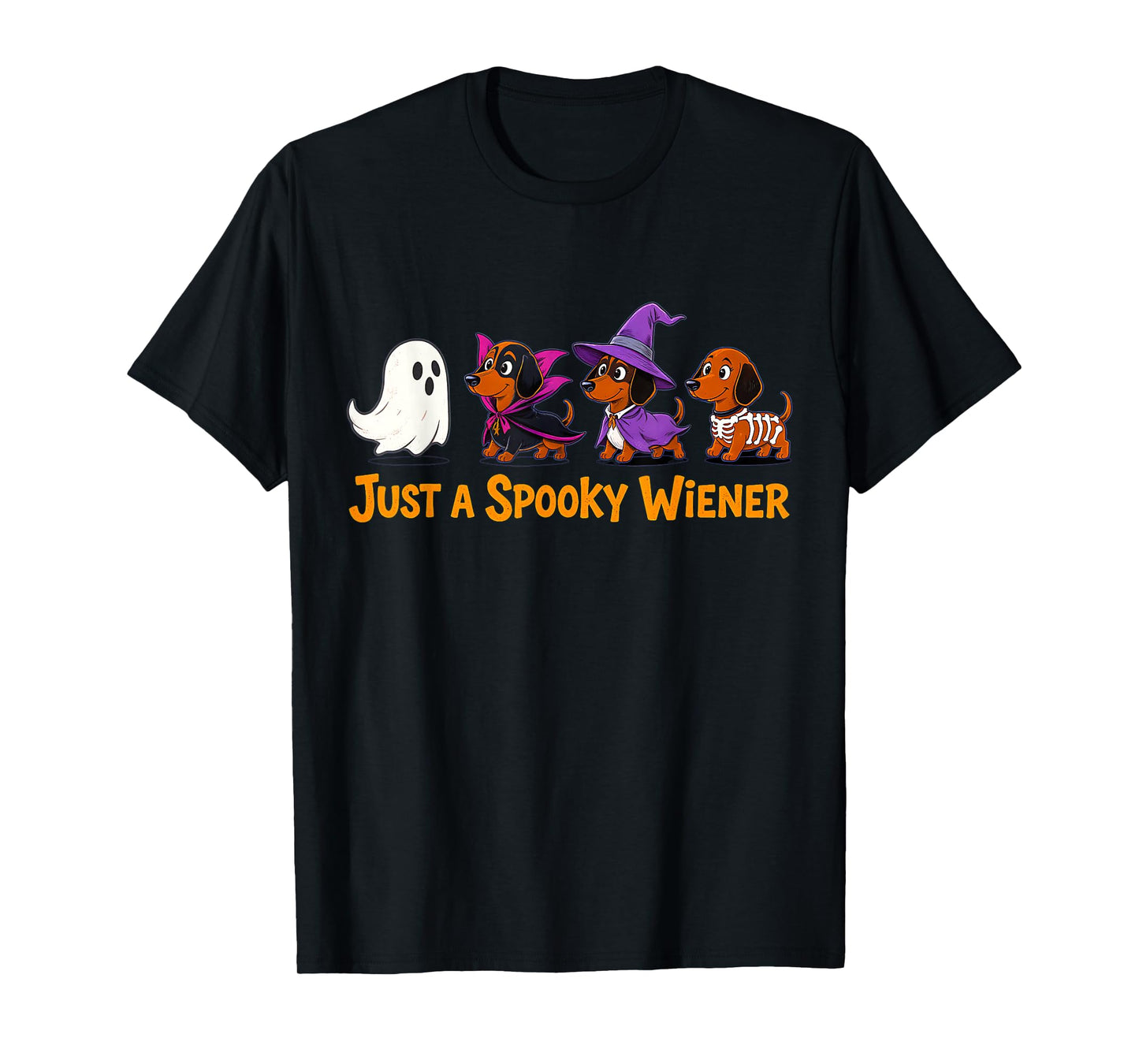 Just A Spooky Wiener Dachshund Ghost Halloween Weenie Dog T-Shirt