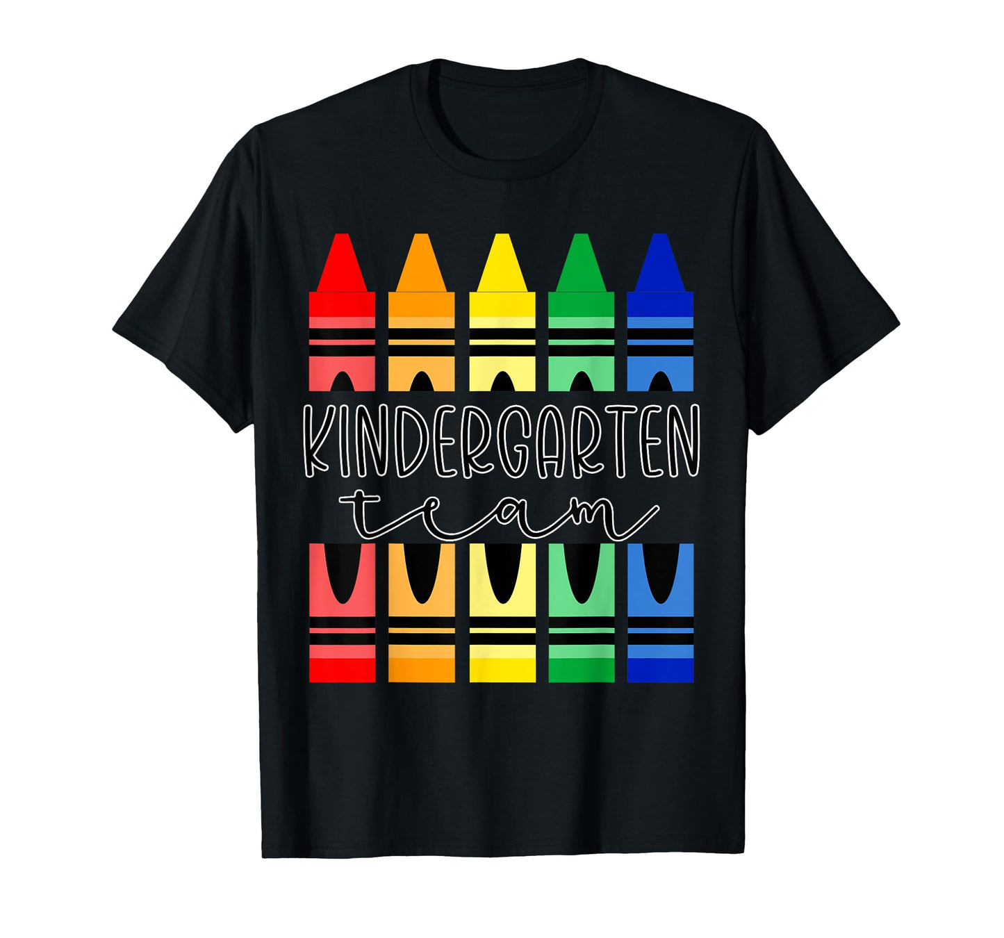 Colorful Crayon Kindergarten Team Tee for Teachers Students Men Women Kids T-Shirt