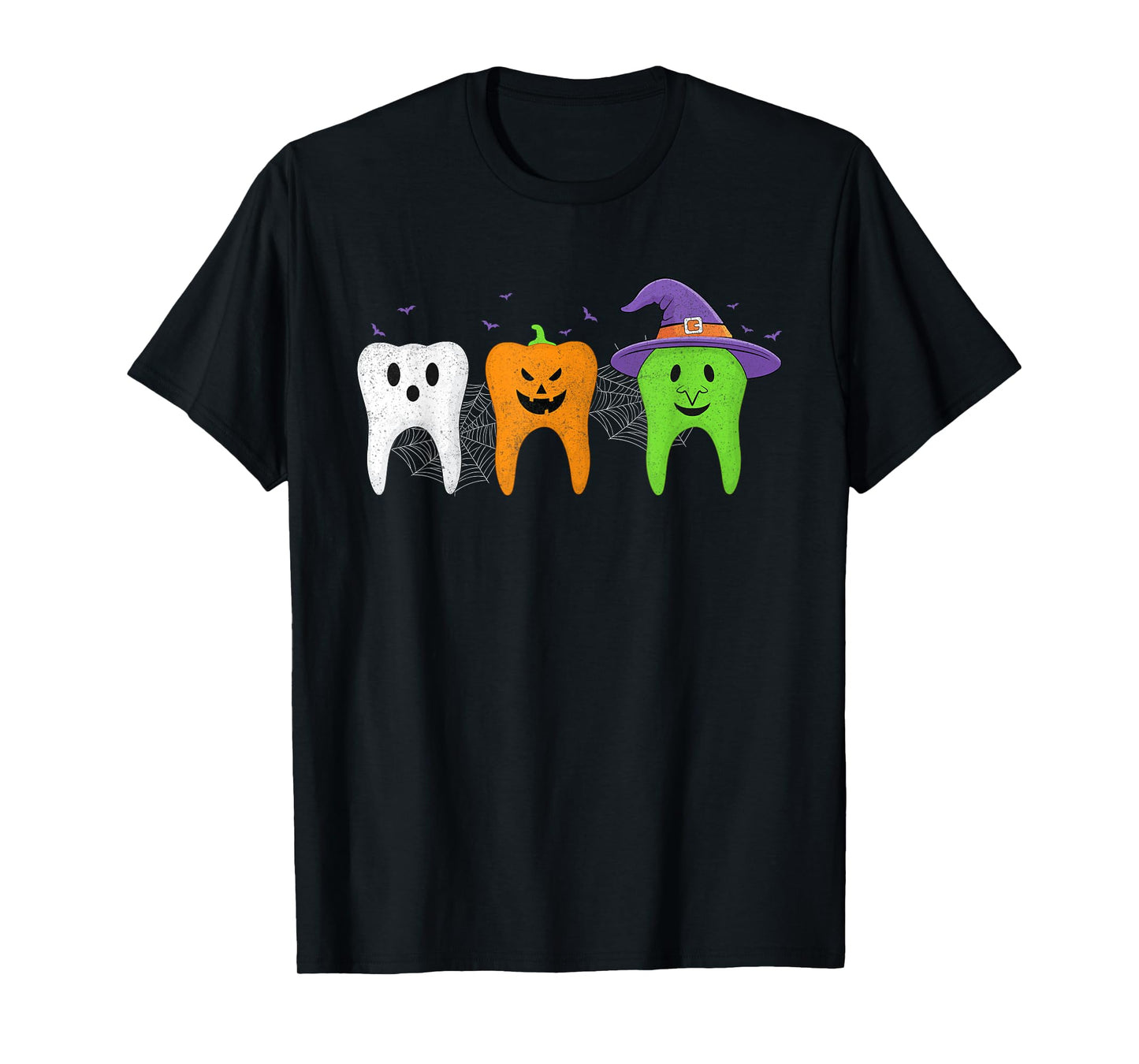 Teeth Ghost Pumpkin Witch Dental Halloween Costume Dentist T-Shirt