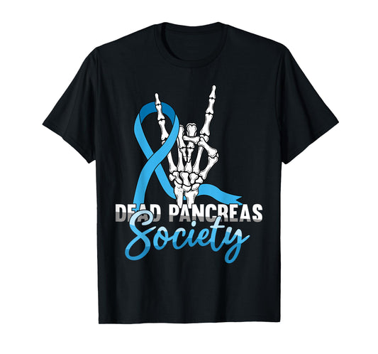 Dead Pancreas Society Skeleton Halloween Awareness T-Shirt