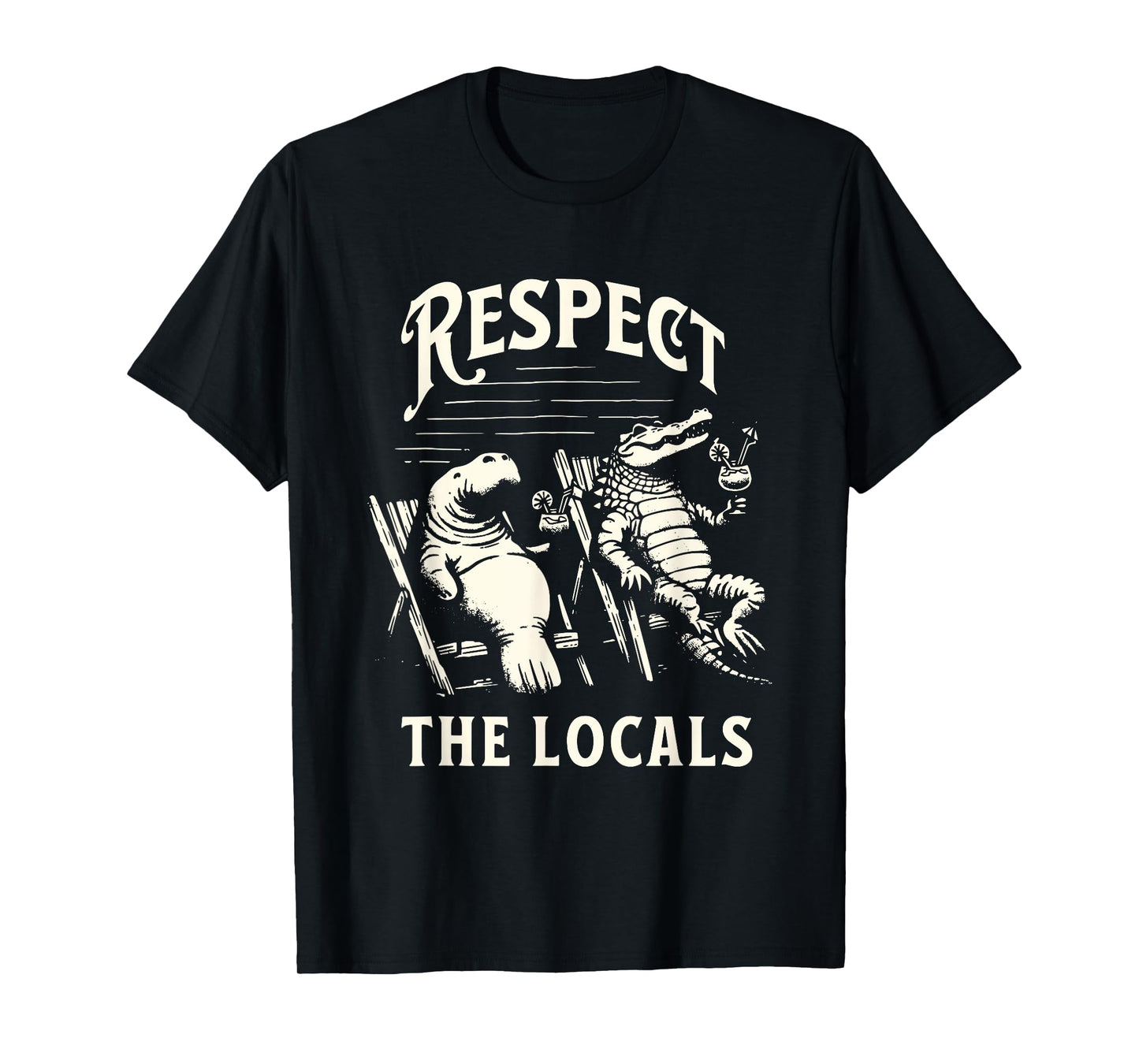 Respect The Locals Everglades Florida Crocodile Manatee T-Shirt