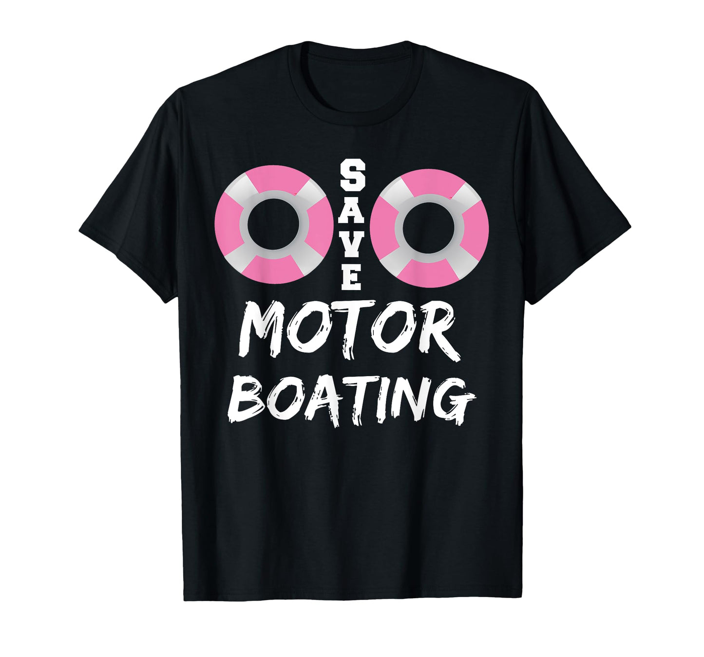 Funny Breast Cancer Supporter Matching Group Save Motor Boat T-Shirt
