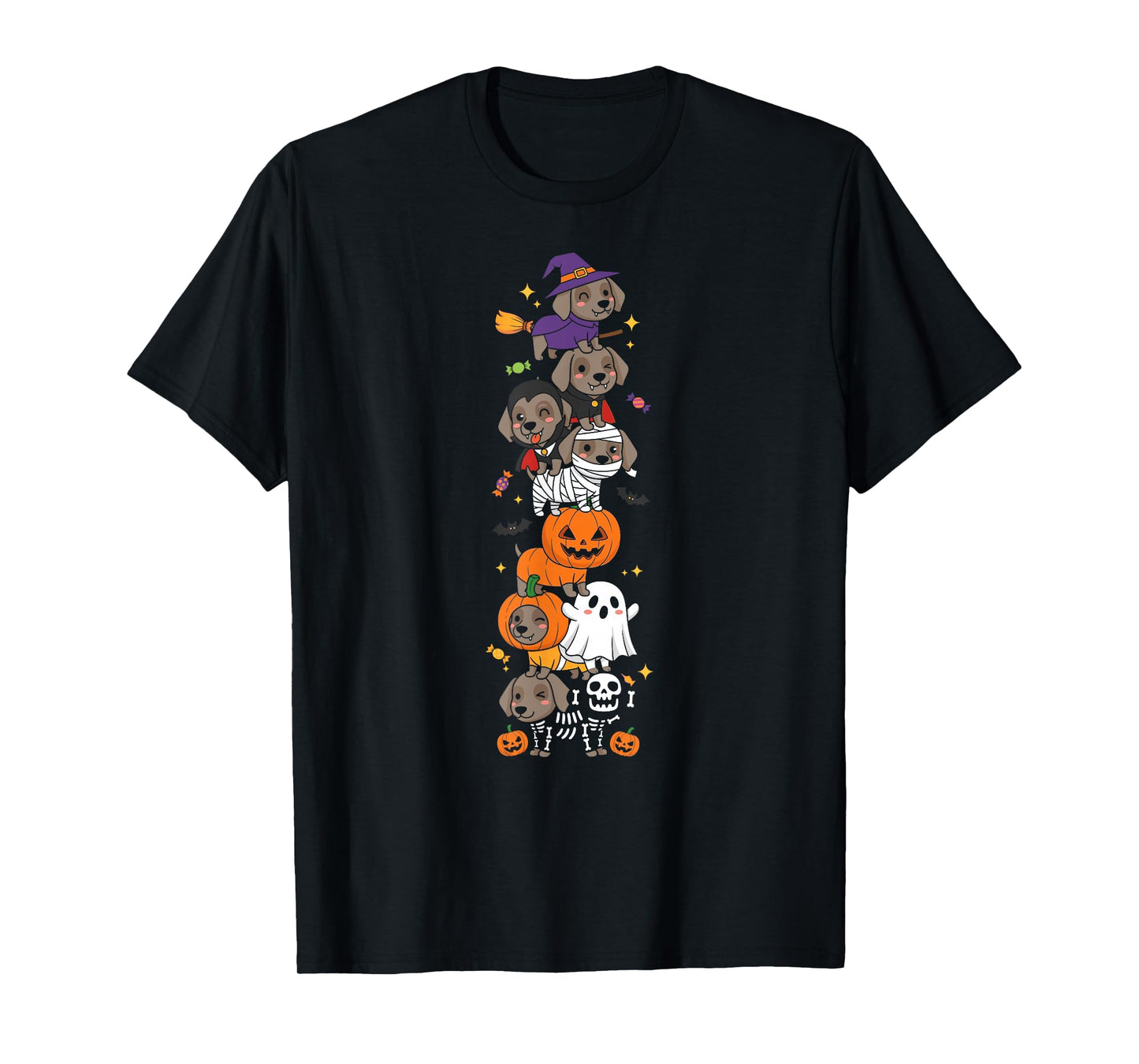 Weimaraner Witch Vampire Ghost Halloween Kids Mens Womens T-Shirt
