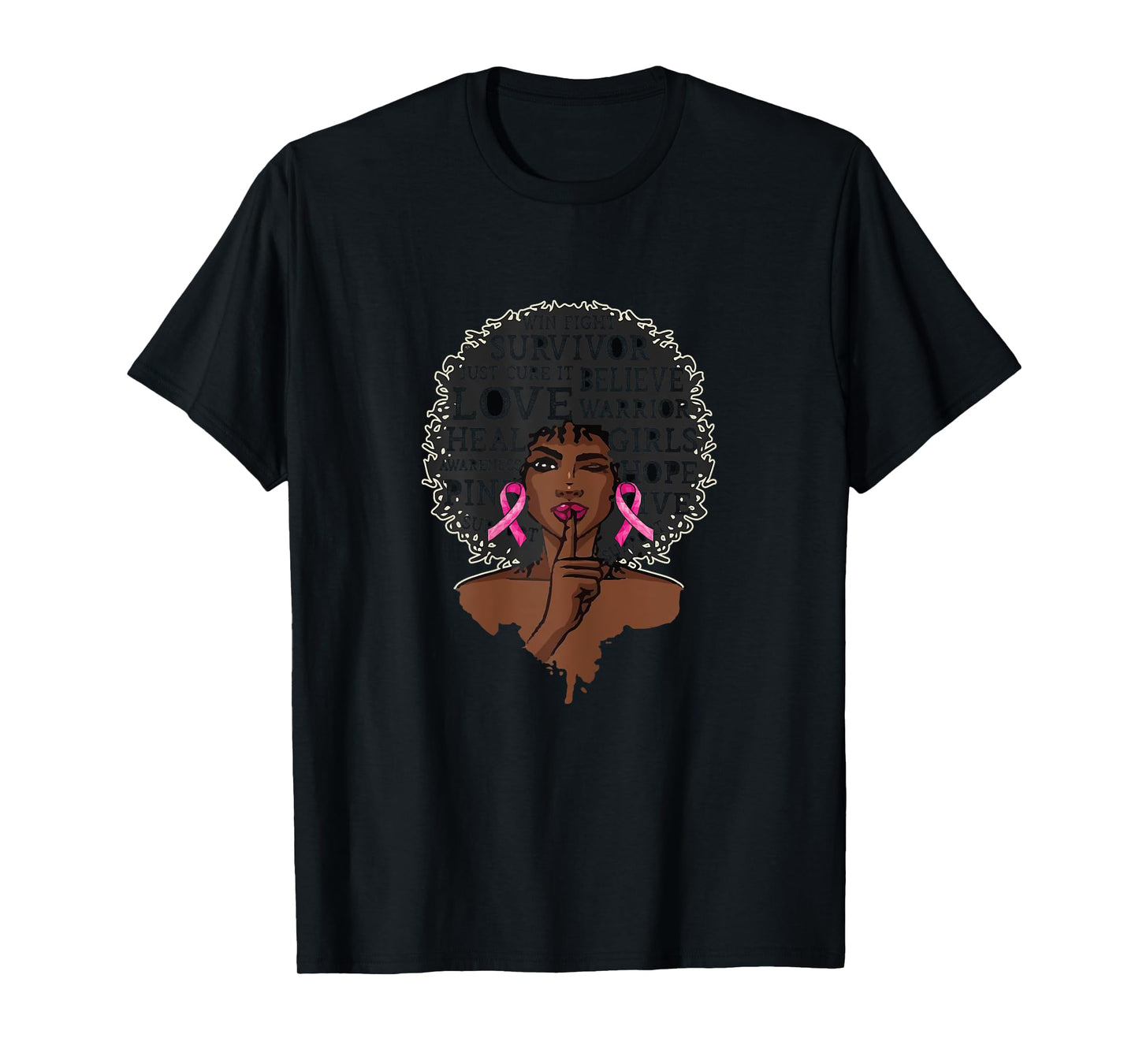 Black African American Breast Cancer Awareness Warrior Gift T-Shirt