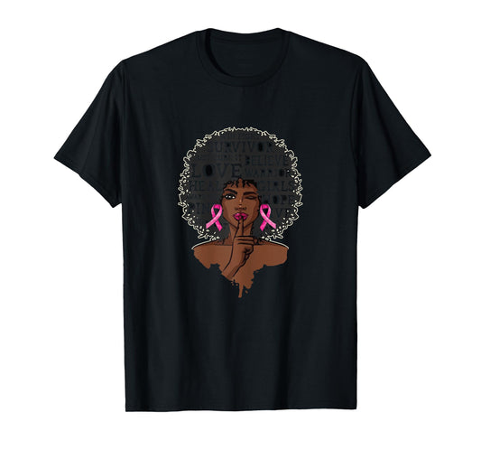 Black African American Breast Cancer Awareness Warrior Gift T-Shirt