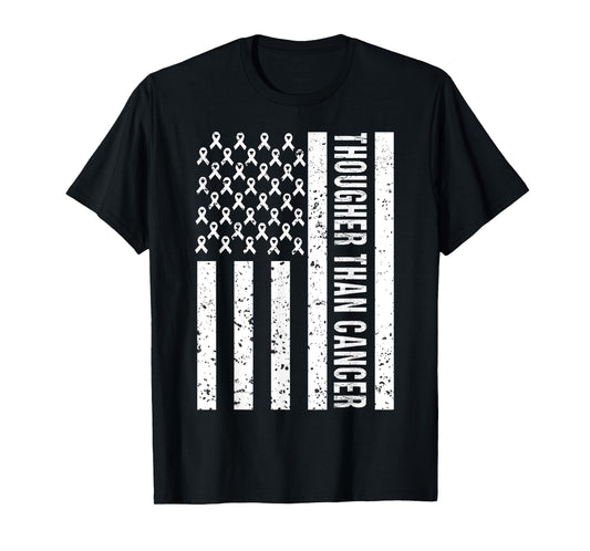 Cancer Survivors Day Shirt Tougher Than Cancer US Flag Cute T-Shirt
