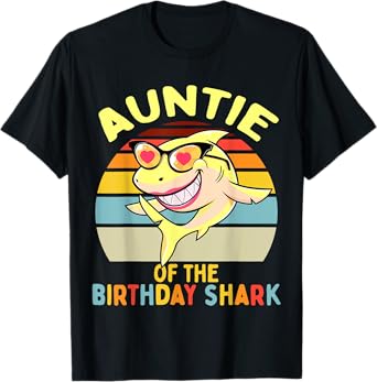 Auntie of the Shark Birthday Aunt Matching Family T-Shirt