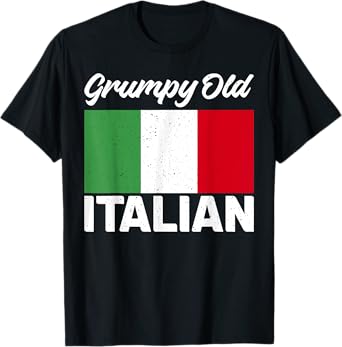 Italian Flag Grumpy old Italian Grandpa T-Shirt
