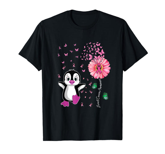 Penguin Pink Breast Cancer Awareness T-shirt T-Shirt