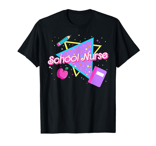 Cute School Nurse Back to school 80's 90's Retro Old School T-Shirt