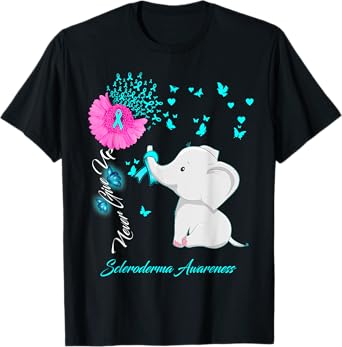 Elephant Scleroderma Awareness - Scleroderma Ribbon Gifts T-Shirt