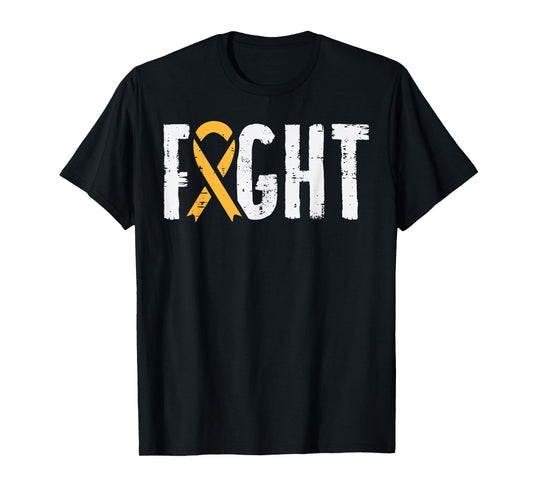Fight Childhood Cancer Ribbon Awareness Support Warrior T-Shirt