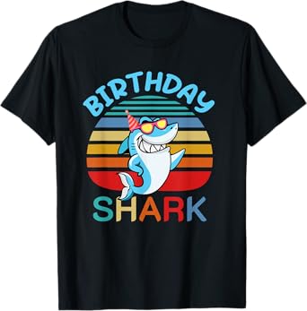 Shark Birthday Toddler Boys Kids Matching Family Boy T-Shirt