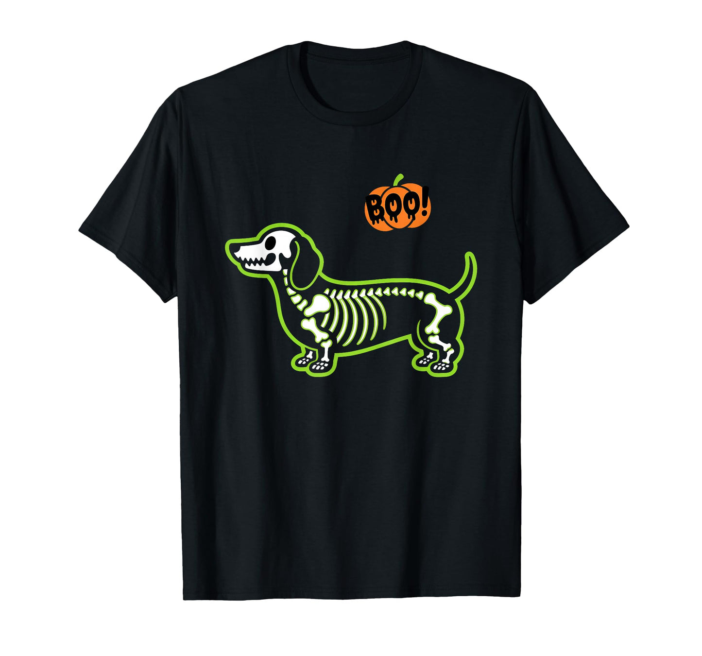 Funny Dachshund Halloween Wiener Dog Cute Doxie Skeleton Boo T-Shirt
