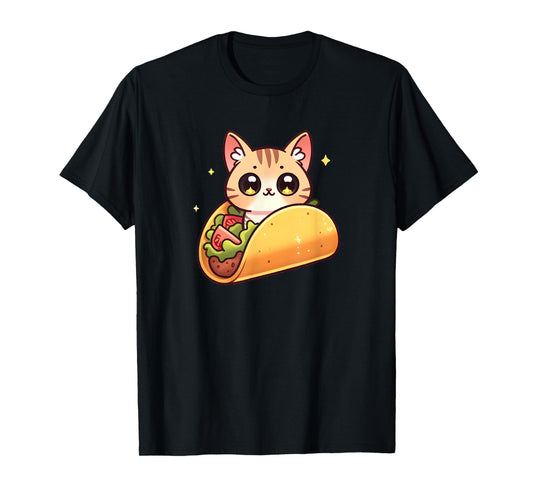 Cute Taco Cat Funny Kawaii Food Men Women Girls Kids T-Shirt