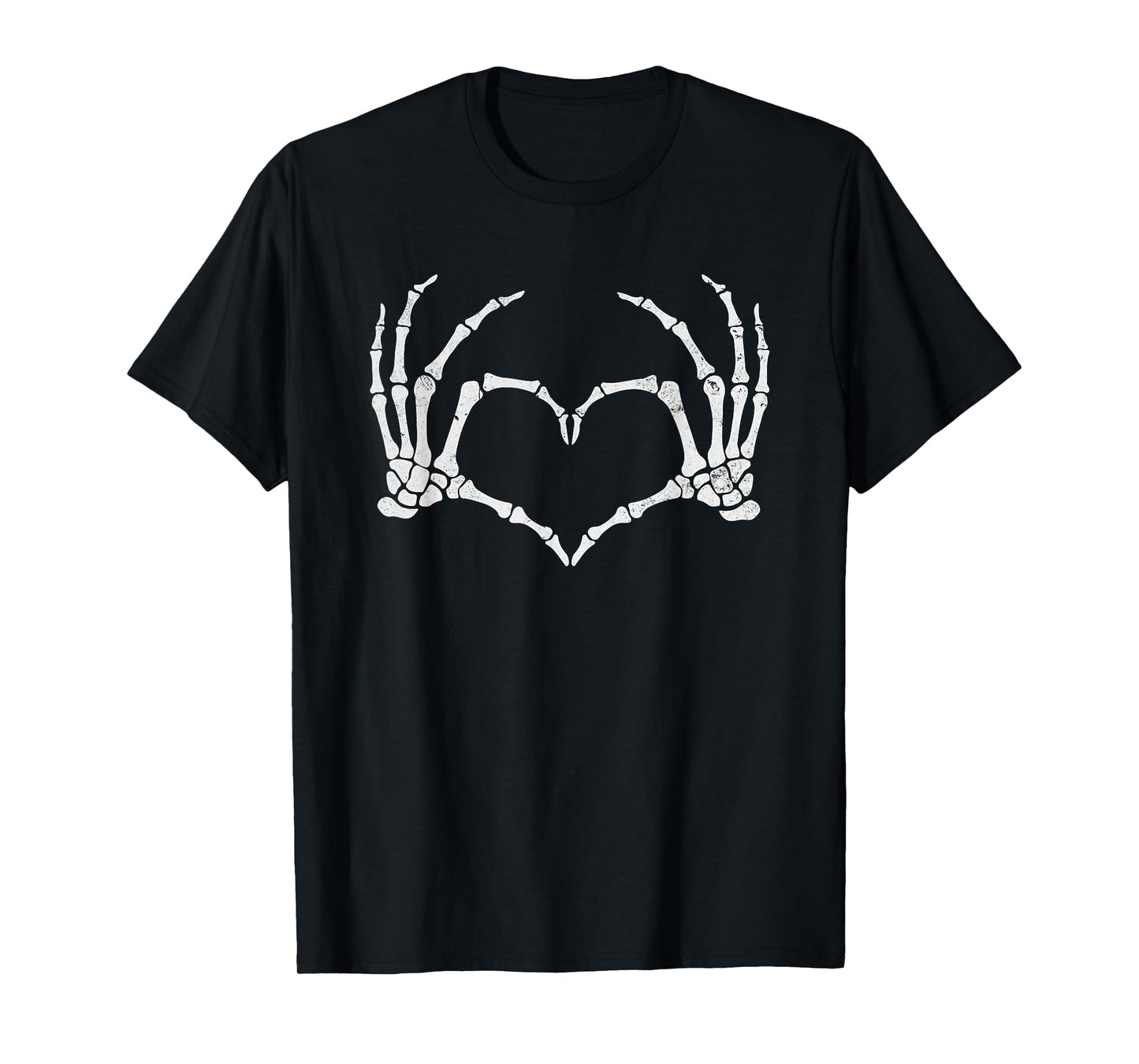 Lovable Skeleton Hand Heart Sign Halloween Men Women Girls T-Shirt