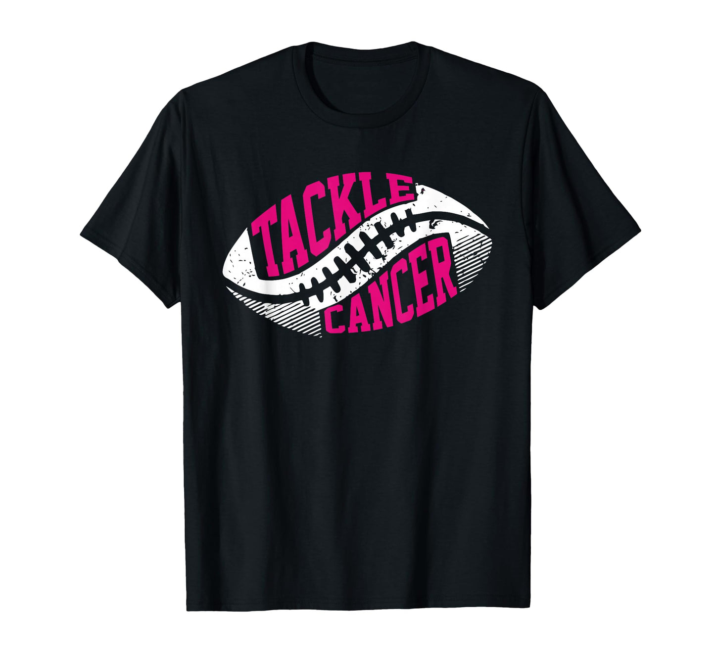 Tackle Football Ball Pink Ribbon Breast Cancer Awareness T-Shirt