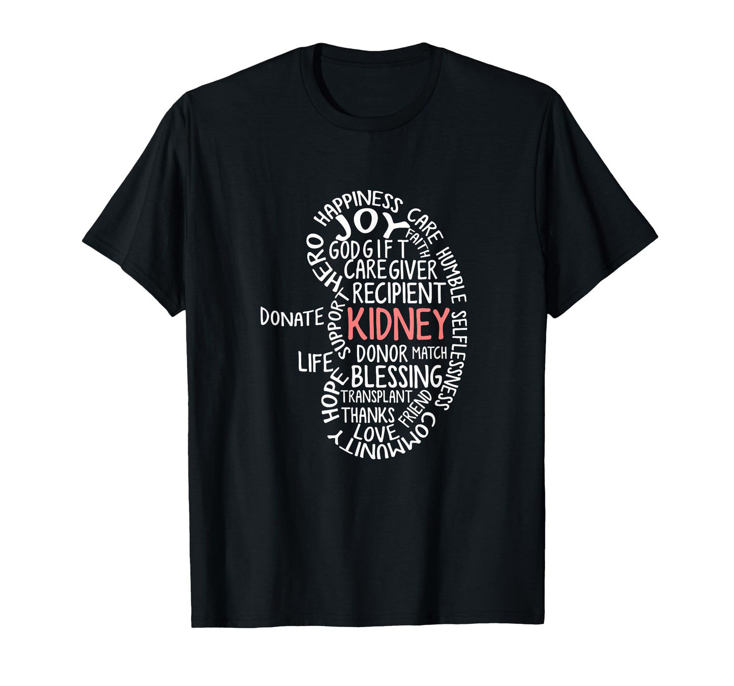 Kidney Organ Donor Get Well Soon Shirts Unisex-Adults Black Cotton 65% Polyester 35% Modern Crew Neck Short Sleeve Classic Fit T-Shirt Small Donor Awareness T-Shirt