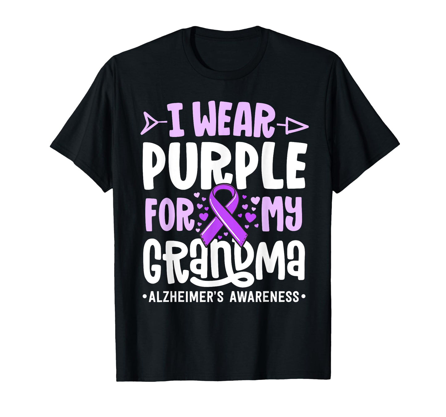 I Wear Purple For My Grandma Alzheimers Family Awareness T-Shirt