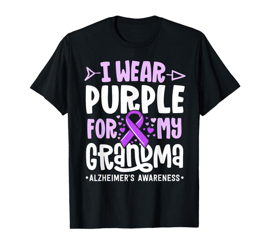 I Wear Purple For My Grandma Alzheimers Family Awareness T-Shirt