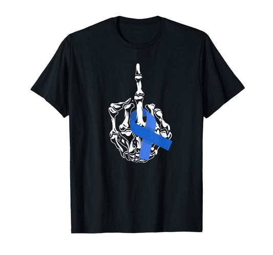 Fuck Colon Cancer Middle Finger Ribbon Colon Cancer T-Shirt