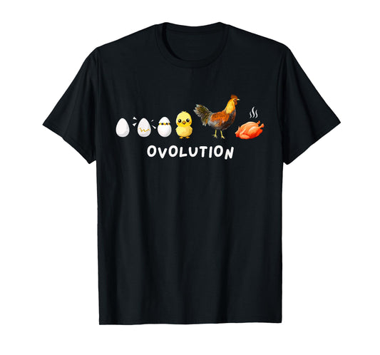 Animal Lover Evolution Joke Chicken Game OVOLUTION Farming T-Shirt