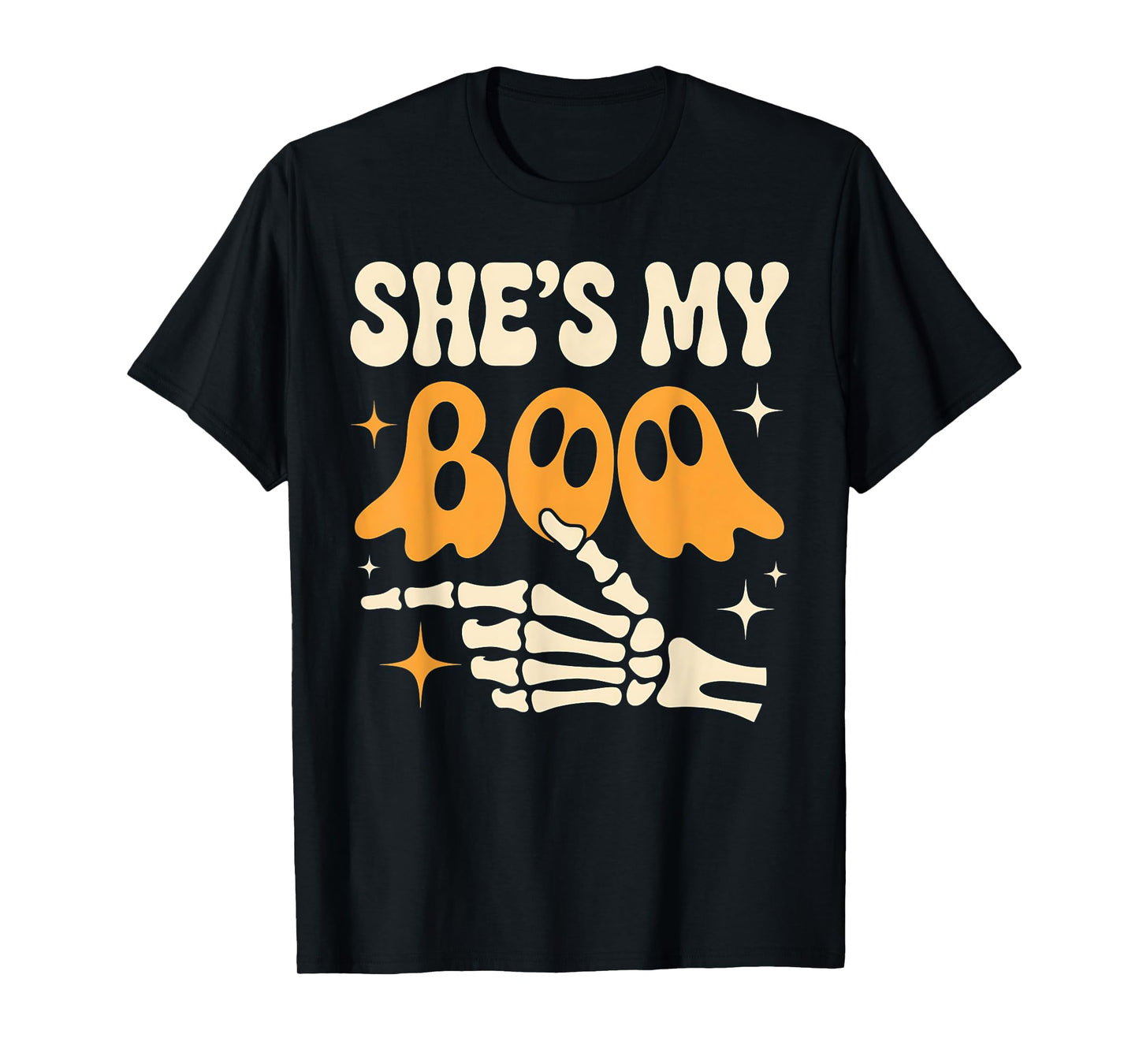 Funny She's My Boo Skeleton Matching Couple Halloween T-Shirt