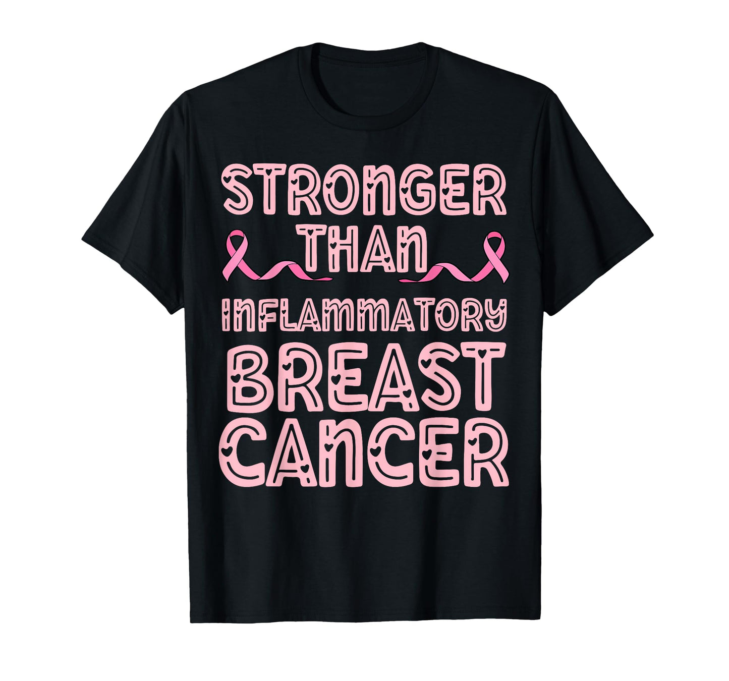 Stronger than inflammatory breast cancer mom dad pink ribbon T-Shirt