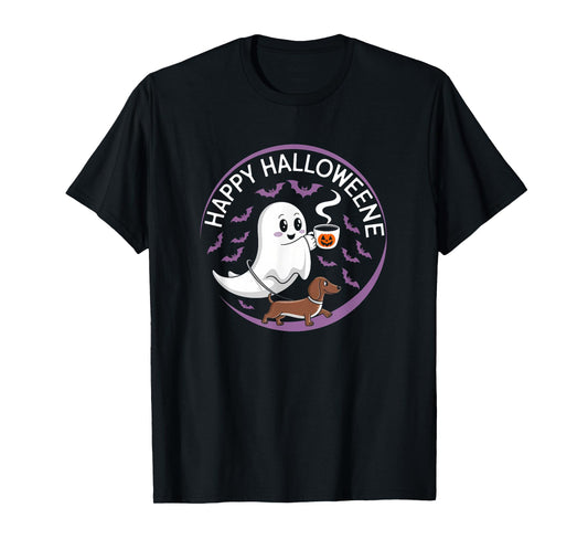 Dachshund Ghost Halloween Spooky Season Weenie Dog T-Shirt