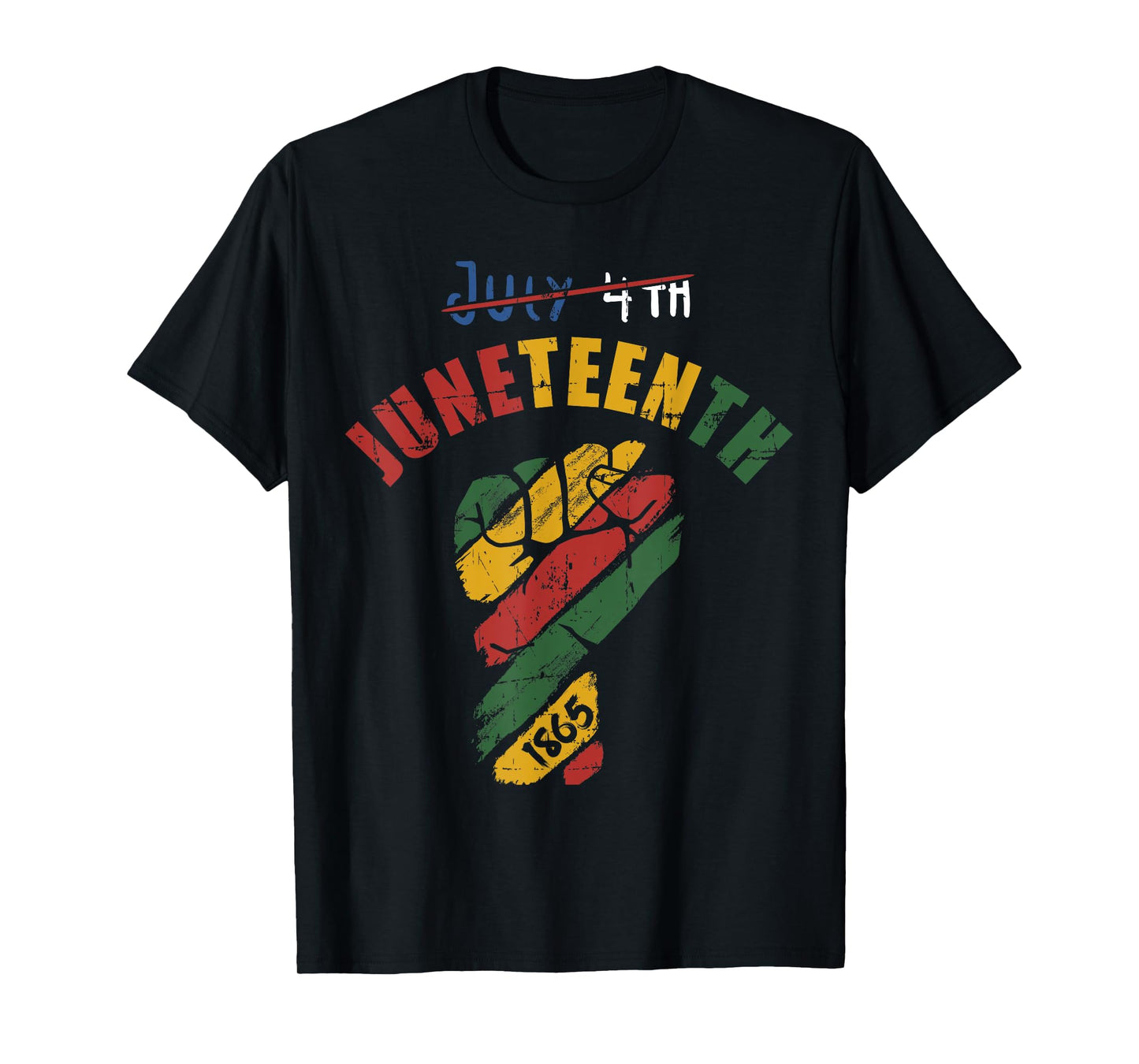 Juneteenth fist with flag for black independence since 1865 T-Shirt
