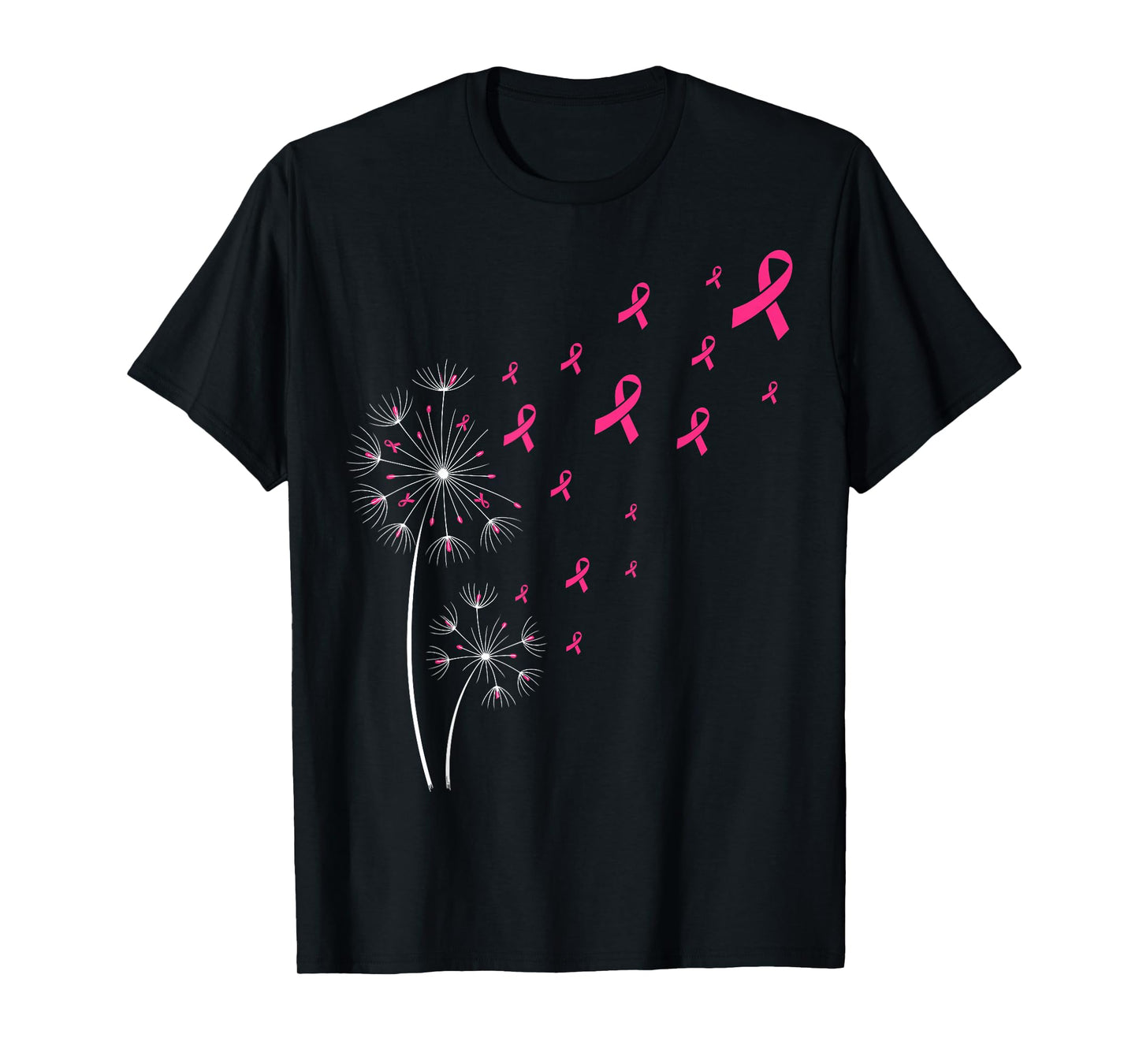 Pink Ribbon Dandelion Breast Cancer Awareness Women T-Shirt