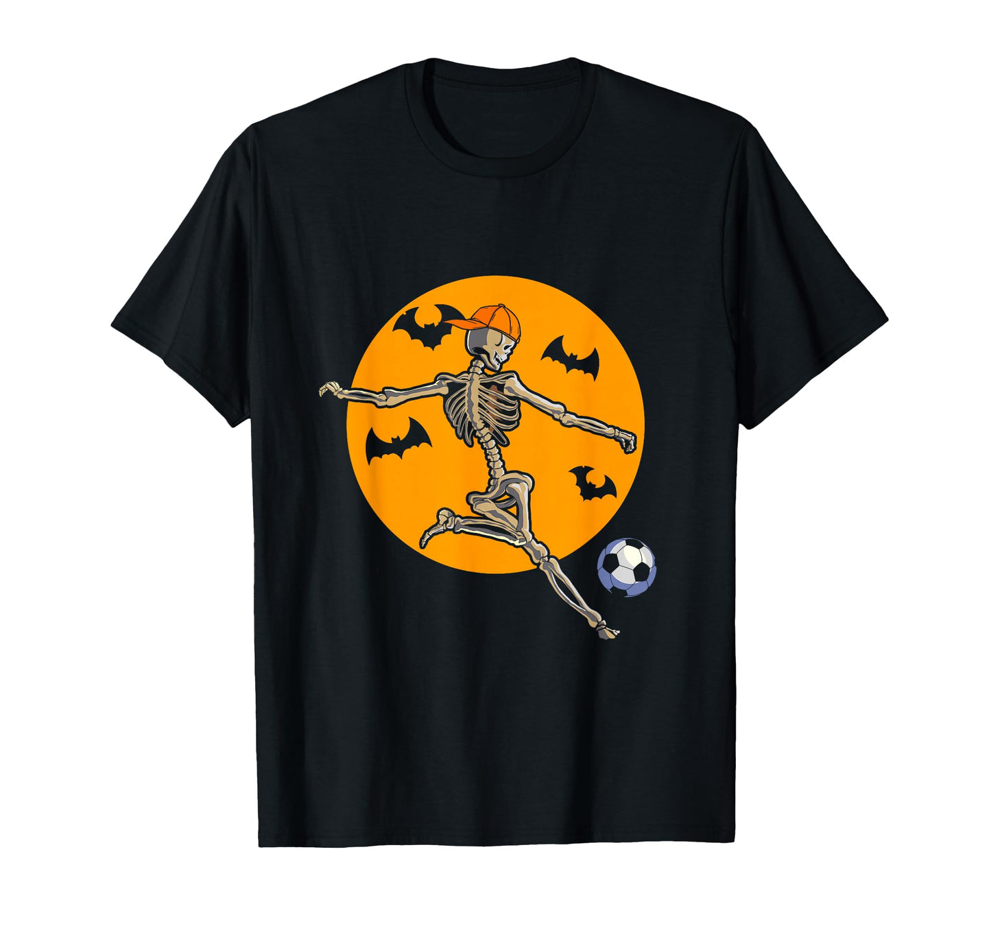 Halloween Skeleton Soccer Football USA Flag Costume T-Shirt