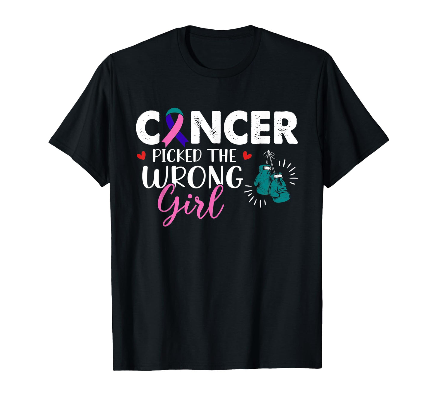 Mens Cancer Picked The Wrong Girl THYROID Cancer Awareness T-Shirt