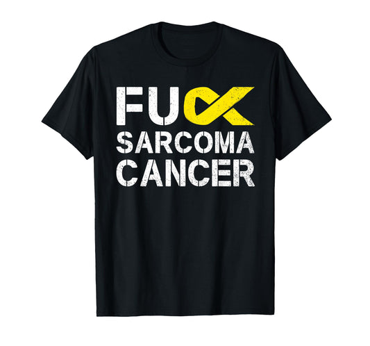 Fuck Sarcoma Cancer Awareness Yellow Ribbon Warrior Fighter T-Shirt