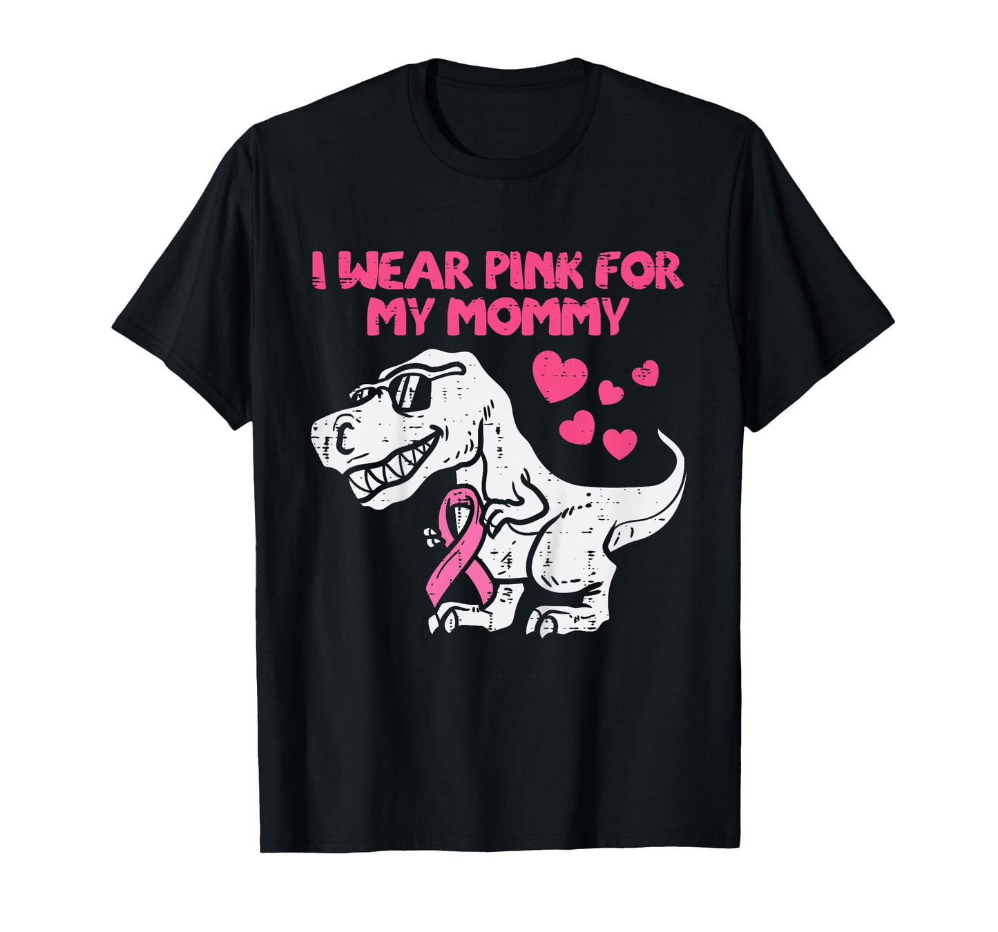 Wear Pink For Mommy Trex Toddler Boy Breast Cancer Awareness T-Shirt