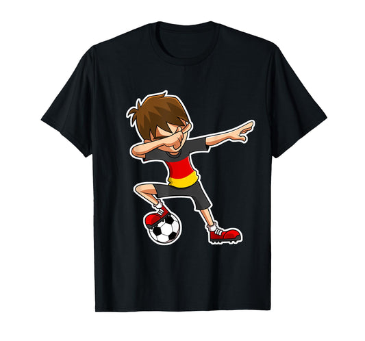 Dabbing Soccer Boy Germany Jersey T-Shirt, German Kids Gift T-Shirt