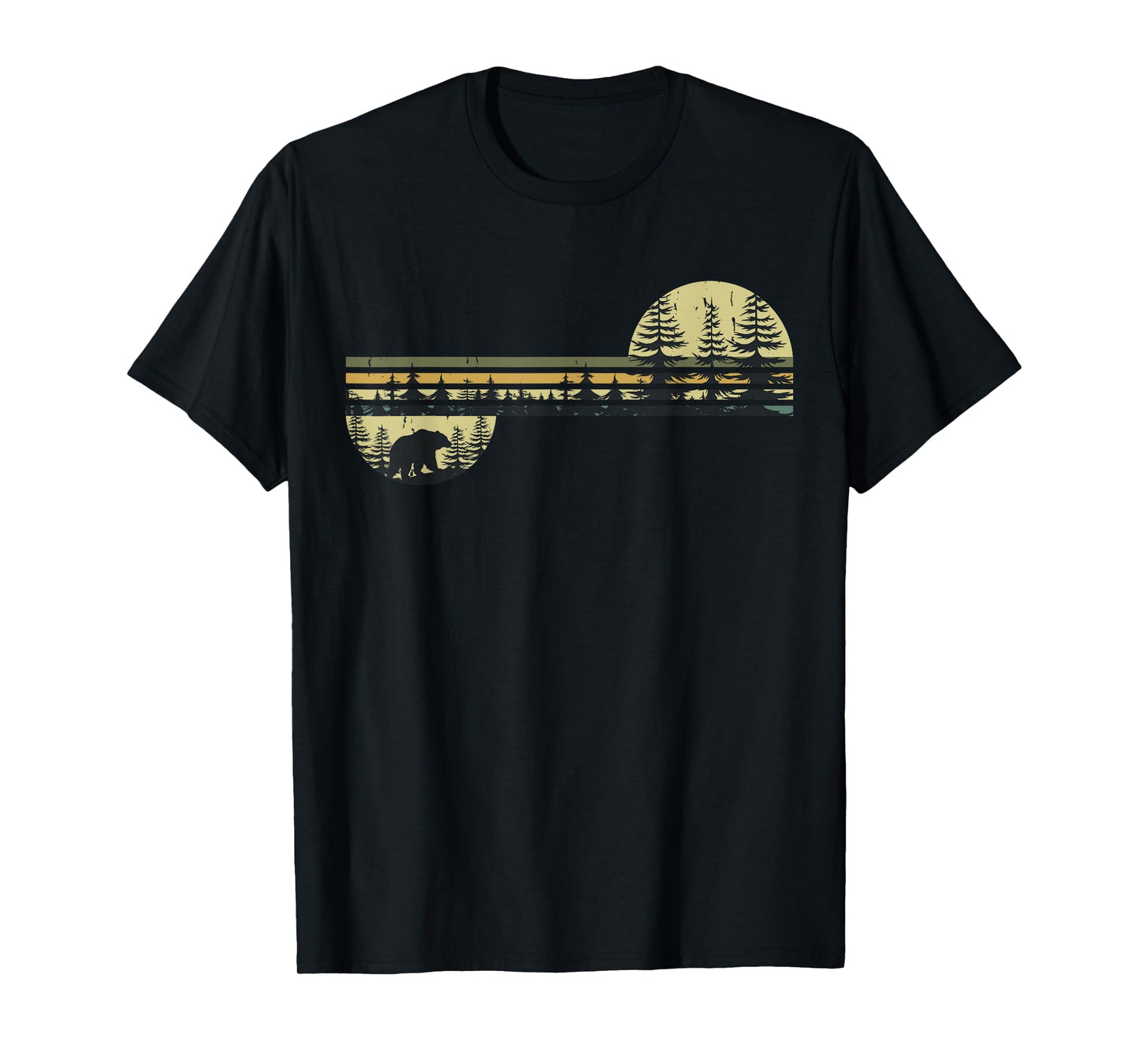Retro Forest Bear Outdoors Nature Women Men Vintage Graphic T-Shirt