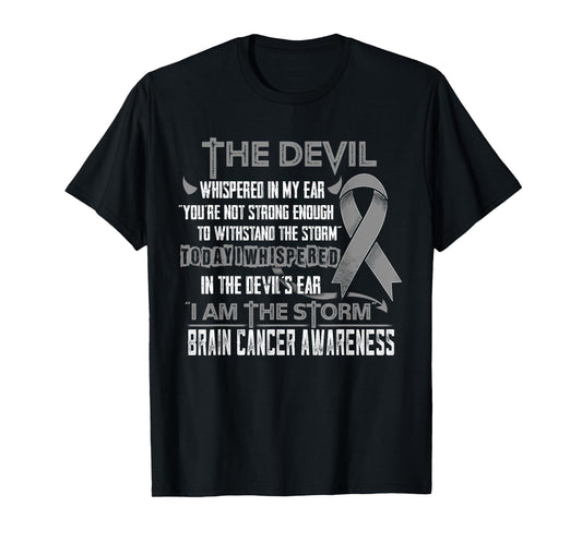 Brain Cancer Awareness I am the Storm Devil T-Shirt
