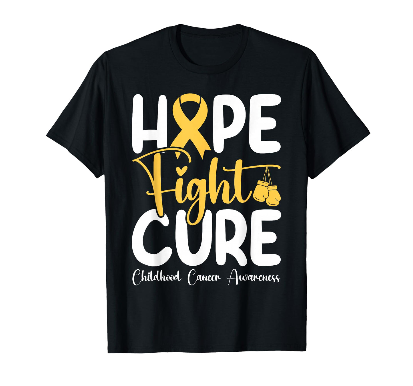 Hope Fight Cure Childhood Cancer Awareness for Kids Boy Girl T-Shirt