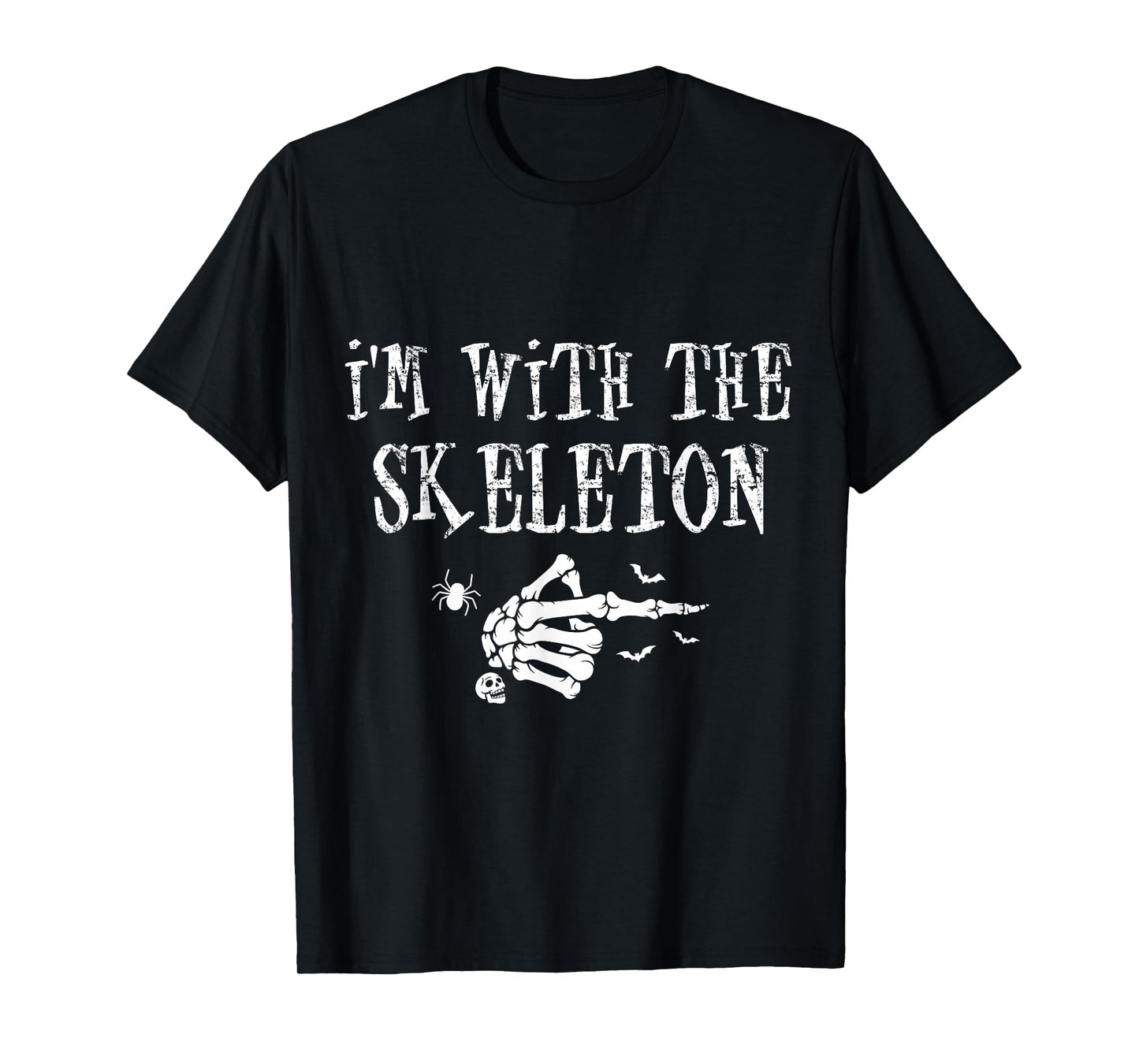 I'm with The Skeleton Matching Couple Costume Halloween T-Shirt