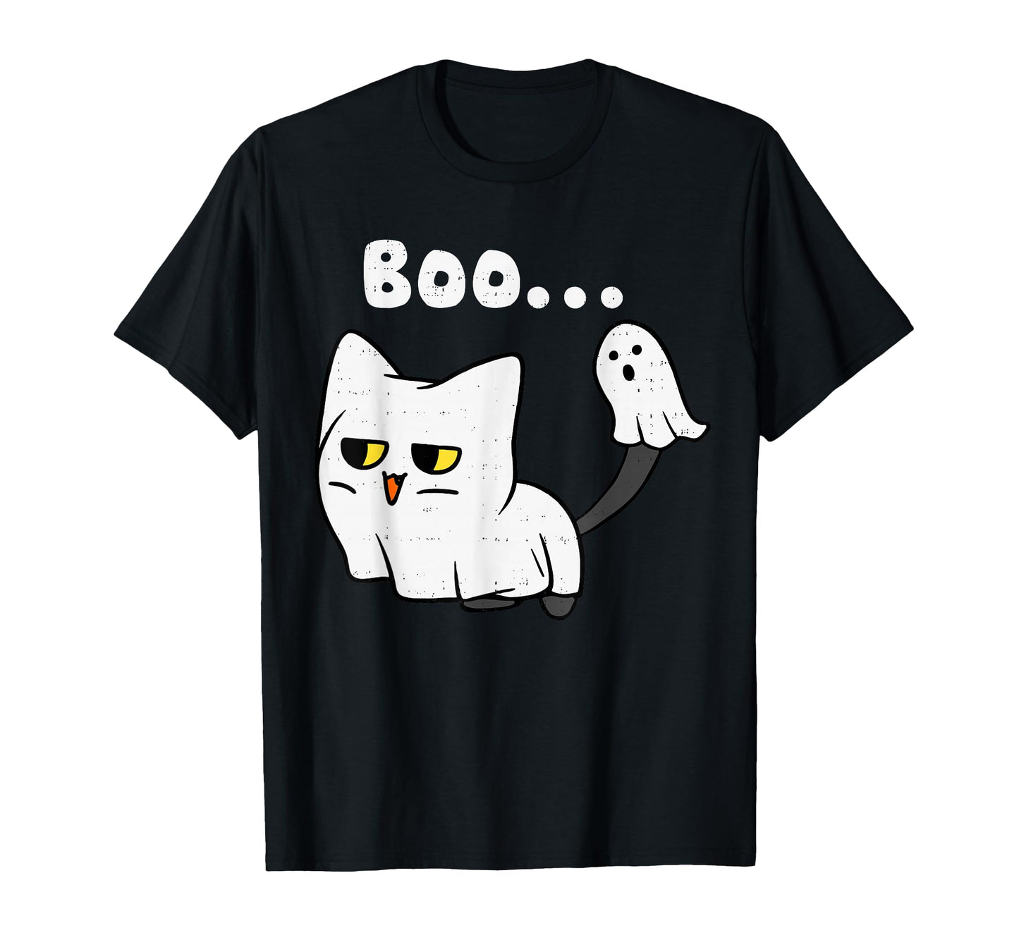 Cat Boo Ghost Cute Kitty Spooky Funny Halloween Meow Pet T-Shirt