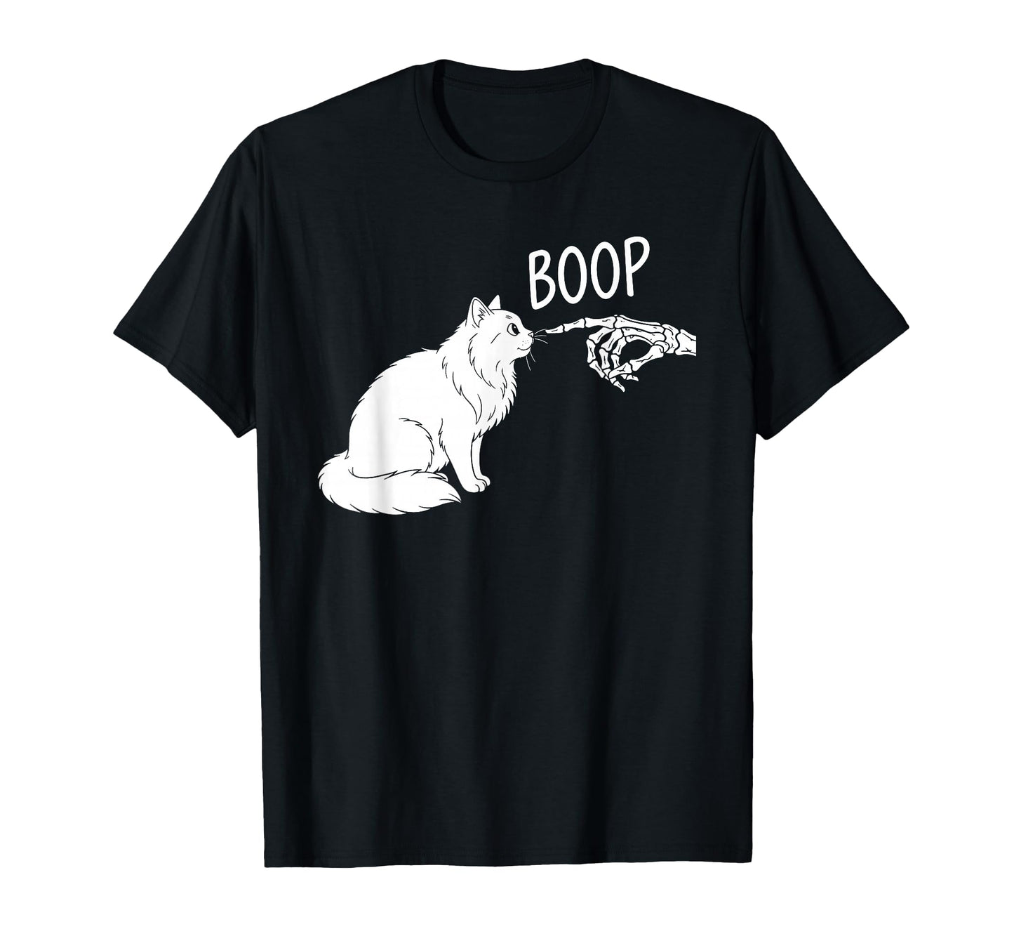 Skeleton Boop Cat Lover Cute Feline Humor T-Shirt