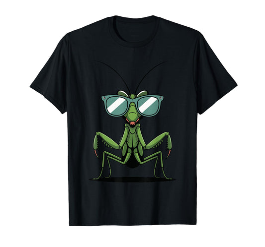 Cool Praying Mantis Bug Design With Sunglasses Funny Art T-Shirt