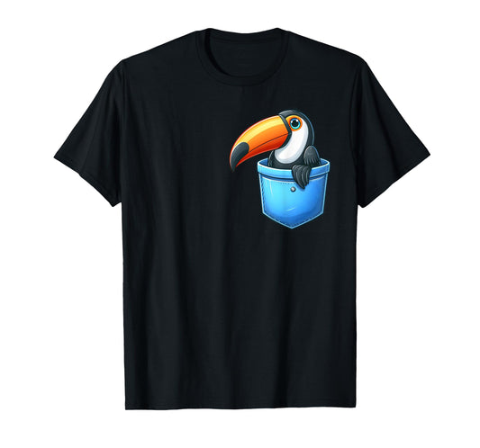 Adorable Toucan in Pocket for Kids, Boys, Girls, Women T-Shirt