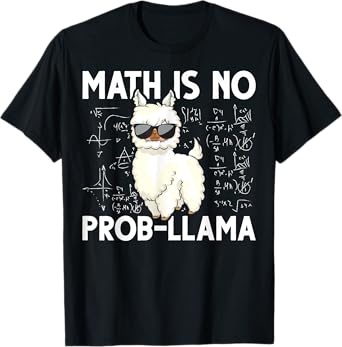Funny Math Nerd Geek Llama Animal Alpaca Mathematician Math T-Shirt