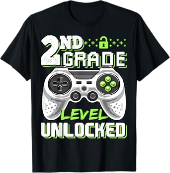 2nd Grade Level Unlocked Video Game Back to School Boys T-Shirt