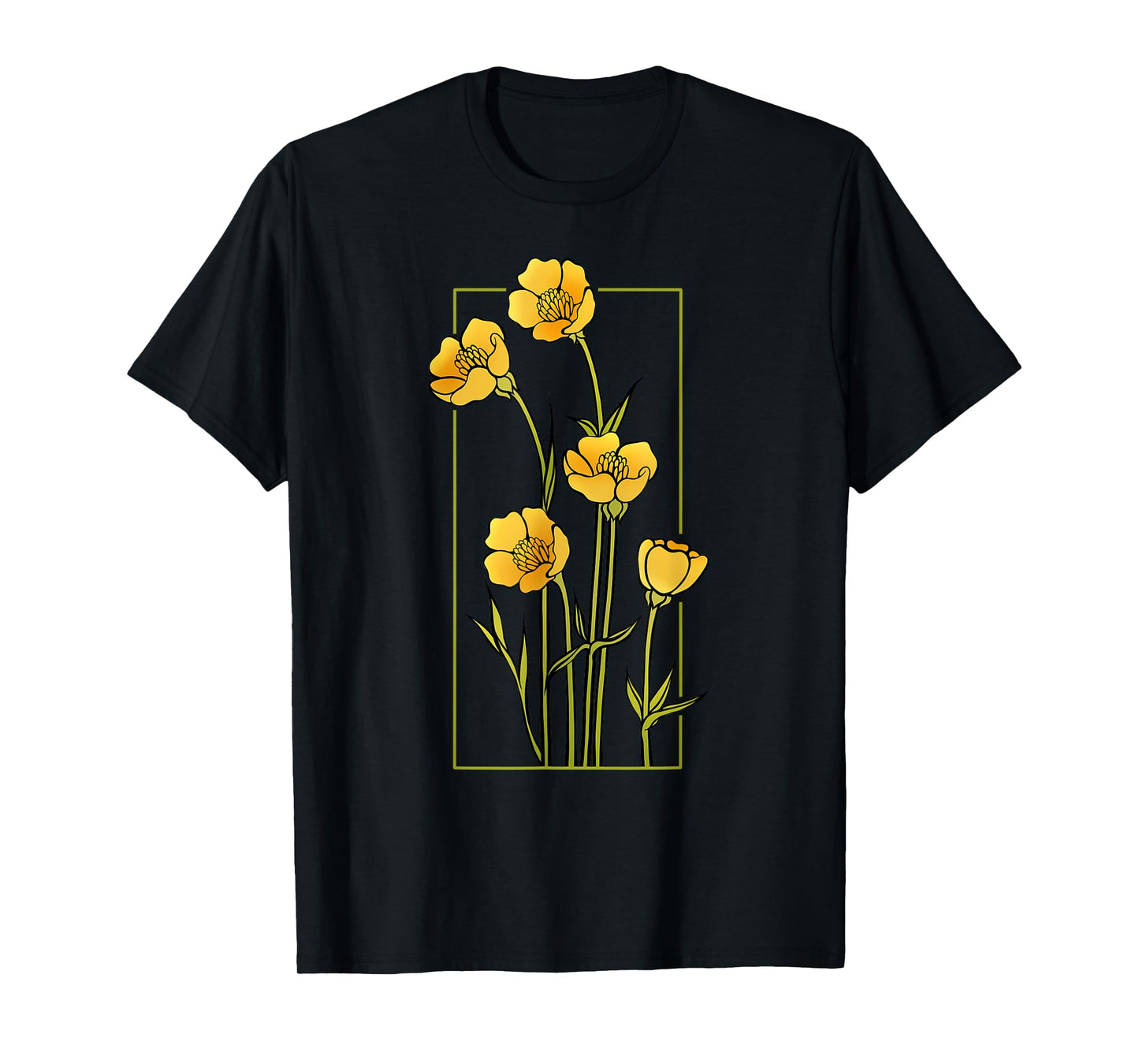 Floral Wildflower Bulbous Crowfoot Buttercup Flower T-Shirt