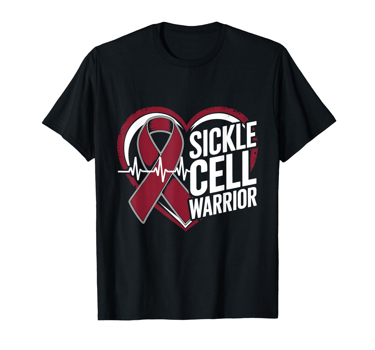 Sickle Cell Warrior Burgundy Ribbon Sickle Cell Awareness T-Shirt