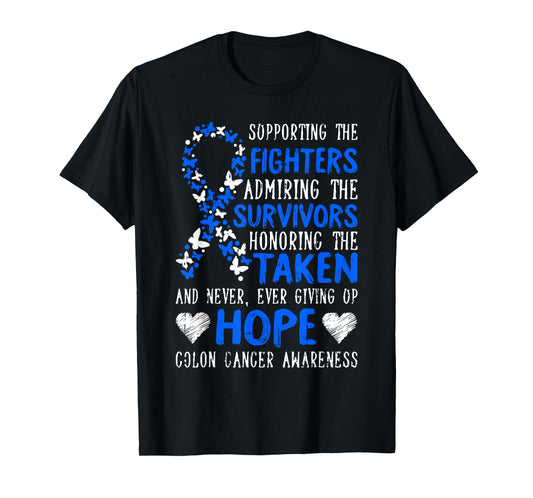 Colon Cancer Awareness Gifts Colonoscopy Survivor Fighter T-Shirt