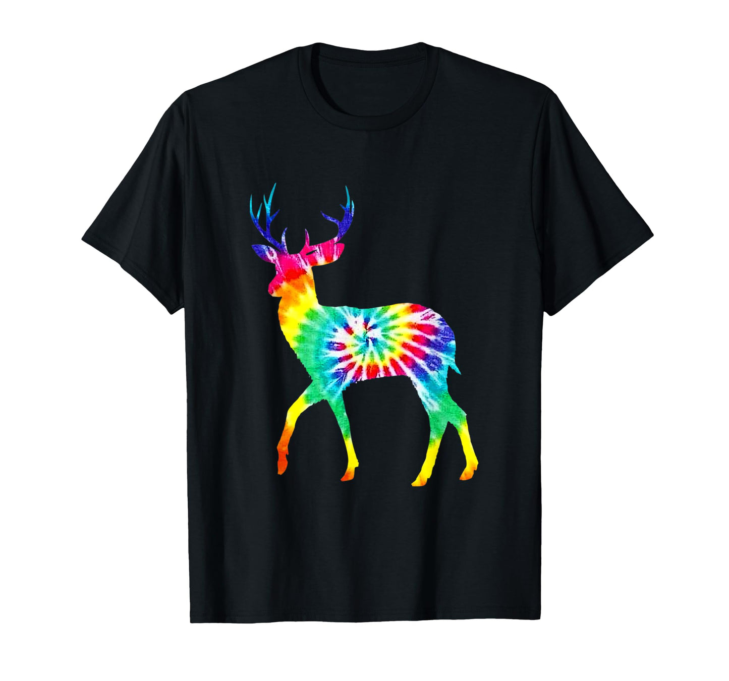 Rainbow Hippie Art Buck Wildlife Deer Hippy Trippy Tie Dye T-Shirt